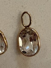 14k Gold, White Topaz Earring