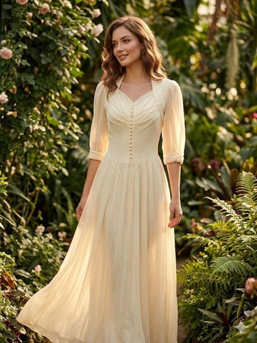 Vintage 1940s wedding dress - 1940s,