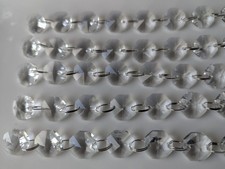 5 x 10 14mm VGC Vintage Sparkly Crystal Glass Chandelier Octagon Drop Chains 
