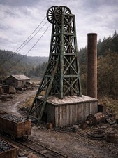 Mine shaft tower - (n, -gauge)