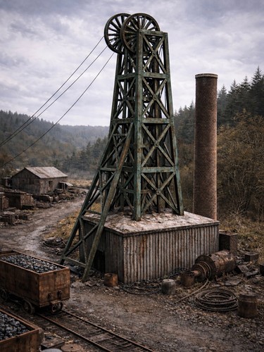 Mine shaft tower - shaft,