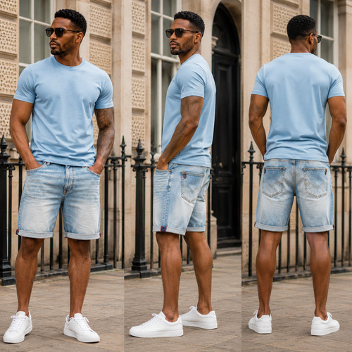Men denim knee length - denim,