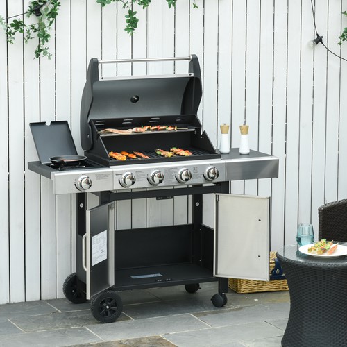 Deluxe gas barbecue grill - gas, 4+1