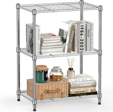 Wire Storage Shelving 3-Tier Utility Shelving Unit Steel Organizer AUCTION