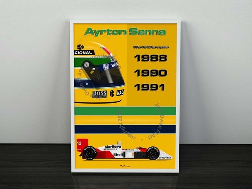 Ayrton senna champion print - senna,