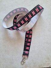 BTS boy band Id Holder key Holder  ribbon Lanyard 22mm wide black and pink