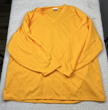 Vintage Easton Hockey Jersey Mens 2XL Yellow Blank Activewear