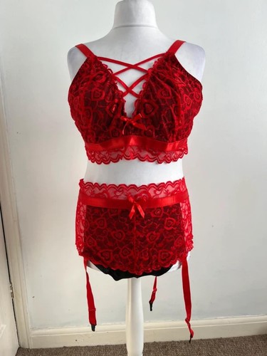 Red and black two - , bra
