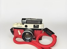 Canon P 35mm Rangefinder + 50mm f1.8 Lens | Custom Cream Paint & Red Leatherette