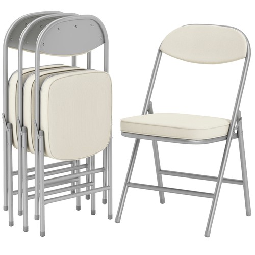 Homcom folding chairs set 4 - folding, of