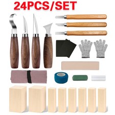24 Pcs Wood Carving Hand Chisel Tool Set Professional DIY-Woodworking Gouges Kit