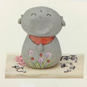 Japanese jizo statue happy - statue,
