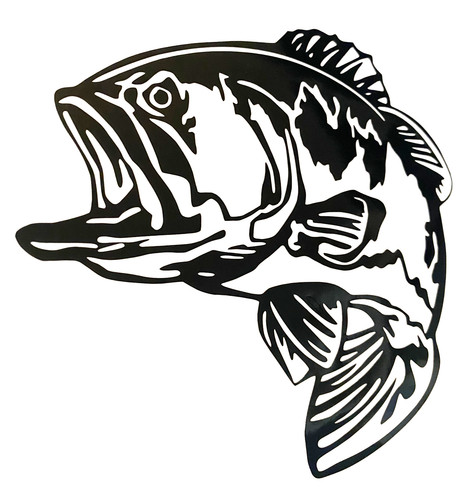 Bass fish fishing decal - fishing,
