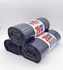 ROLL OF 20 STRONG HEAVY DUTY BLACK BAGS BIN LINERS RUBBISH WASTE REFUSE SACKS