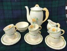 Art Deco 1930s New Hall Hanley coffee / tea set teapot 6 cups / saucers jug bowl