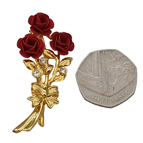 Red rose clear rhinestone - rose,