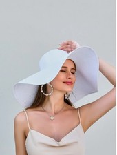 Misguided Summer Sun Beach Floppy Hat Wide Brim Banded Large Ladies Day Chic