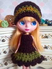 Dress For Blythe.  Hat For Blythe. Clothes For Tangkou Or Blythe. 