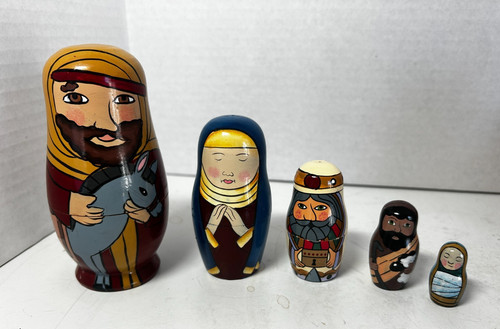 Vintage wood nativity mary - wood,