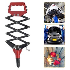 HEAVY DUTY LAZY TONGUE TONG HAND RIVETER RIVET GUN POP RIVETER + 5 NOZZLES KIT