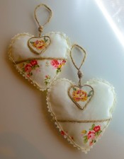 2 cream shabby chic fabric