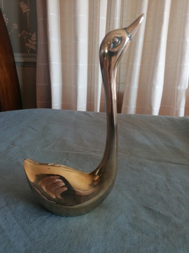 Vintage brass swan - brass,