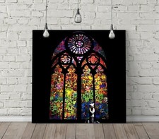 BANKSY STAINED GLASS SQUARE