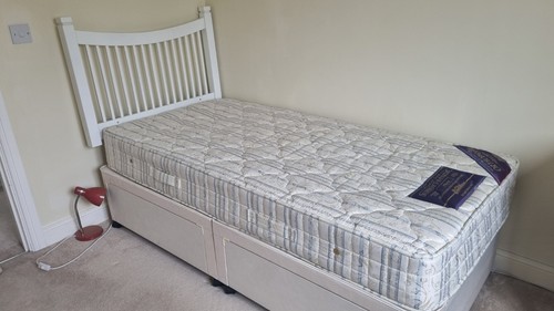 Single divan bed with - bed, white