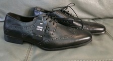 Beckett Billy Mens Leather Black Lace Up Brogue Shoes Size UK 9 BNWOB 