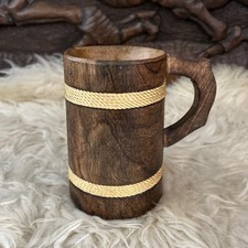 Wooden Beer Mug Tankard Viking