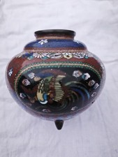 Antique Japanese Cloisonne Enamel Vase / Pot