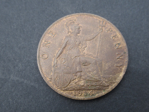 1914 george bronze penny - v,