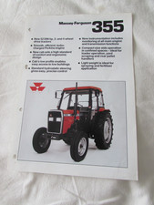 @Massey Ferguson 355 Tractor 2/4 WD Specification  Leaflet 1986 @