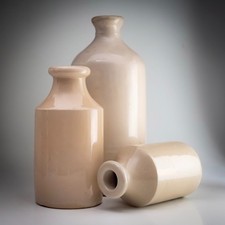 3 Antique Glazed Stoneware