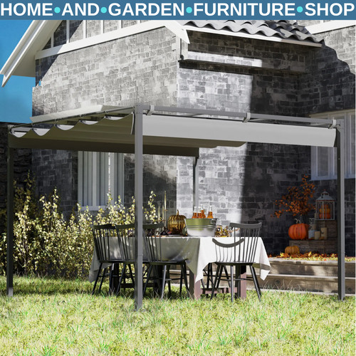 Metal pergola with retractable - with,