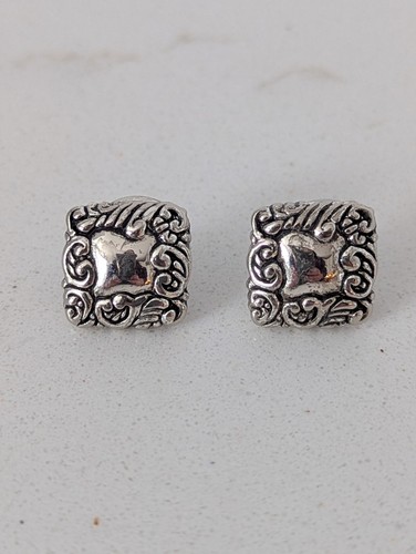 Silver plated post earrings - silver,