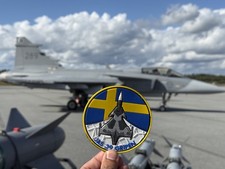 Swedish Air Force Patch JAS 39 Gripen Saab Proud Fighter Jet 2025