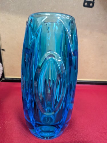 Vintage blue lens vase czech - lens,