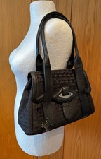 RADLEY Cheadle Jaquard Black Handbag/Shoulder Bag Silver Metal Dog Charm Classic