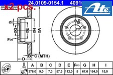 X2 PCS REAR BRAKE DISC SET