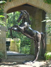 life size metal rearing foal