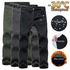 Mens Soft Shell Cargo Trousers Outdoor Hiking Walking Combat Work Pants Bottoms