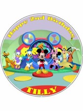 MICKEY MOUSE CLUBHOUSE EDIBLE ICING CAKE TOPPER / MANY SIZES