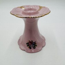 Leander 1946 RGK China Of Boheme Pink Floral Candleholder Porcelain Vintage