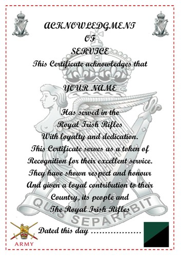 Royal irish rifles - irish,