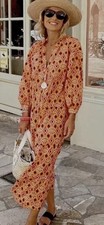 Zara selma orange batik cotton - zara,