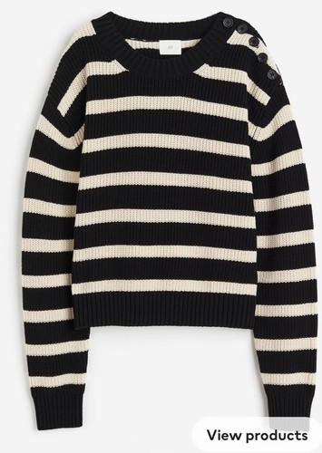 Black white stripe - h&m, cotton