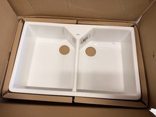 Ceramic Belfast Kitchen Sink Double Bowl White