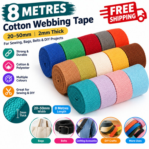 Cotton webbing tape 50mm - webbing,