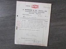 A Whitehead & Co of Halifax Woodworking Machinery Makers Original 1953 Invoice
